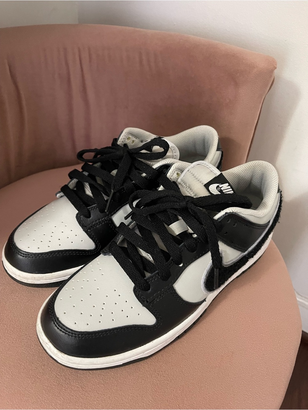 Nike Dunk Low Chenille Swoosh Black Grey
